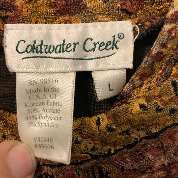 Coldwater creek large blouse pretty print made in USA - Picture 2 of 3